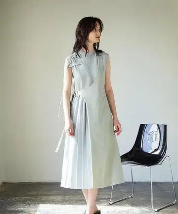 UNITED TOKYO 아지메 크로스 린넨 라이크 레이어드 원피스