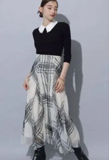 (미사용 새상품) 리랜드트루 빅 시어 체크 스커트