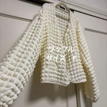 가디건 와플 크림색