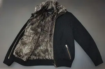 LAD CODE M 사이즈 니트 퍼 점퍼 블랙