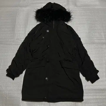 새상품급 AZUL 아줄 y2k 퍼 에코 다운 코트 M 블랙 자켓