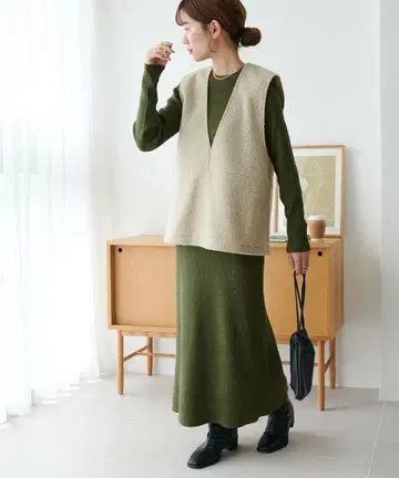 디스코트 discoat 그린 니트 셋업