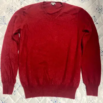 유니클로 레드 남성용 캐시미어 100% V넥 스웨터