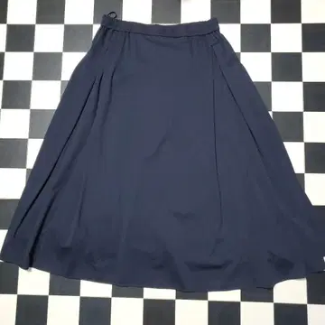 MISSEL 플리츠 롱 스커트 네이비