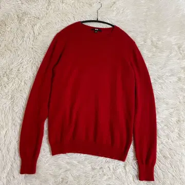 유니클로 캐시미어 100% 니트 스웨터 L 레드 여성용