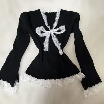 니트 블랙 다크코어 다크코켓 coquette 호러게임 리본