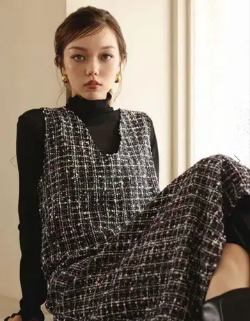 fifth 믹스 컬러 트위드 점프 스커트