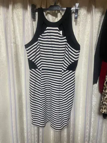 Ali Ra 슬리브리스 스트라이프 원피스 구제 의류