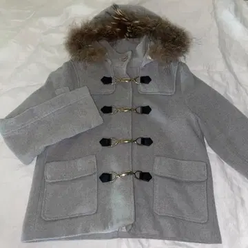 더플 코트 퍼 그레이 헤이세이 갸루 후드 탈부착 가능