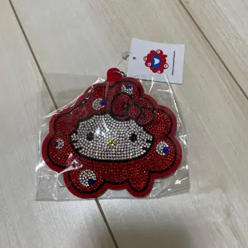 오사카 만박 회장 한정판 반짝이는 가죽 키링 미야쿠미야쿠 키티