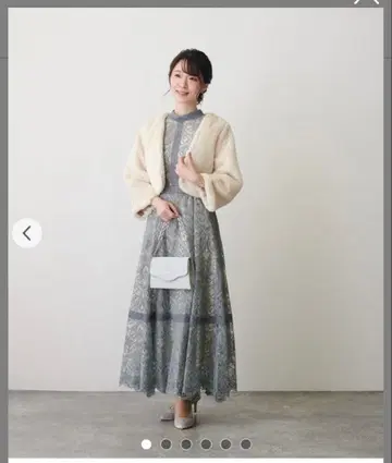 [ 새상품 ] 레이스 맥시 원피스 7부 소매