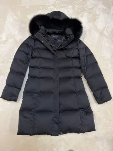 INDIVI 후드 부착 다운 자켓 36 블랙