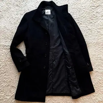 캐시미어 혼방 토네이도 마트 체스터 코트 히요쿠 스탠드 카라 네이비 L