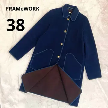 FRAMeWORK 빈티지 울 코트 네이비 38 영국제