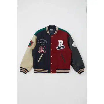 자수 멀티 컬러 바시티 자켓