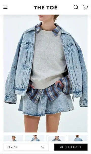 THE TOE 데님 자켓 블루 S 사이즈