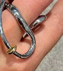 드롭 스네이크 커브 반지 골드/실버