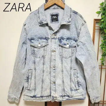 ZARA 자라 데님 자켓 L 남성용 청바지 케미컬 워시
