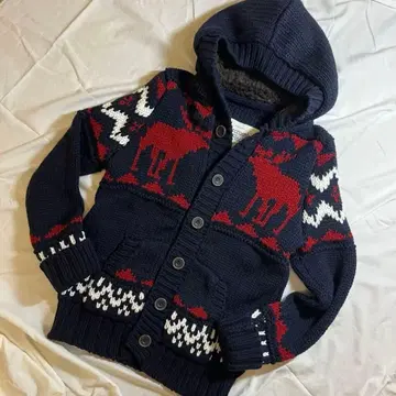 새상품급 XL 아바클로 카우 니트 남성용 보아 후드 부착 가디건