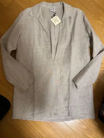 BASERANGE 베이지 린넨 긴팔 셔츠