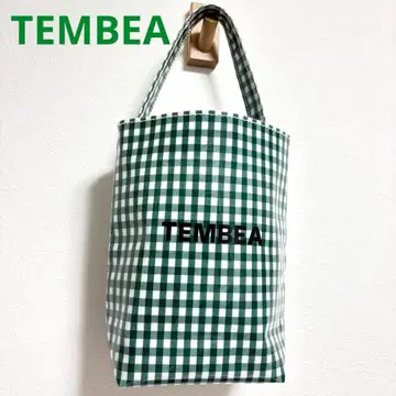 TEMBEA 바게트 토트 S 그린 깅엄 체크