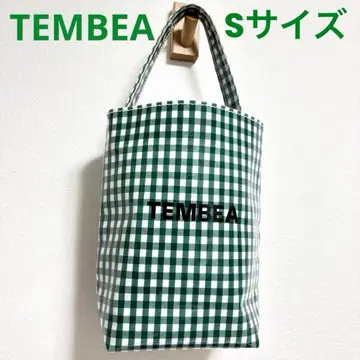 TEMBEA (템베아) 바게트 토트 S 그린 깅엄 체크 PVC