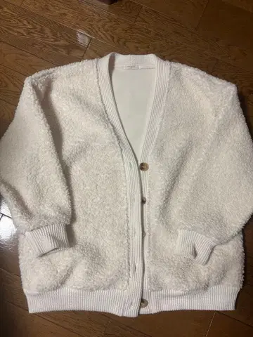 studio clip 화이트 플리스 가디건 코트