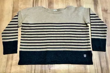 ORCIVAL 오르치발 보더 니트 스웨터 베이지 x 블랙