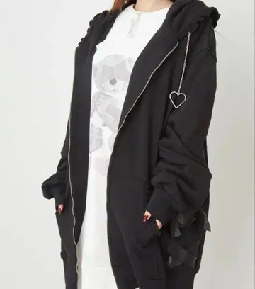 하트 참 토끼 귀 후드티 지뢰 Ank Rouge