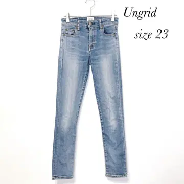 언그리드 스키니 데님 라이트 블루 데미지 가공 사이즈 23