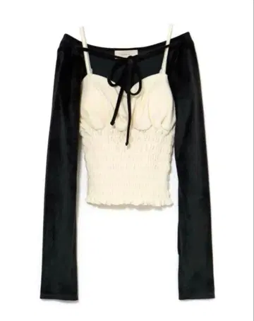 andmary Mei shirring tops black