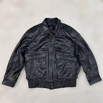 70s 빈티지! 블랙 가죽 라이더 자켓