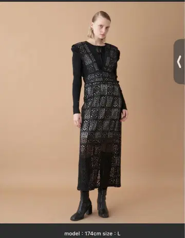 패널 레이스 원피스 점퍼 스커트