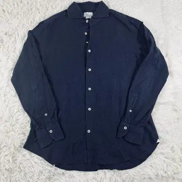 지아네트 호리즌탈 칼라 셔츠 M 사이즈 네이비 SLIM FIT