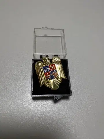레어 레바논군 독수리 디자인 핀 배지 케이스 포함