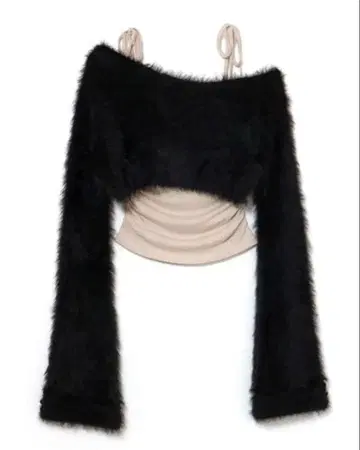 andmary Aniya fluffy knit set black