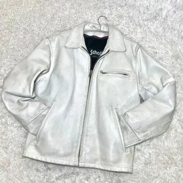 schott 싱글 라이더 화이트 가죽 라이너 포함 40