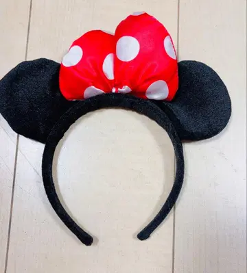 미니 마우스 머리띠 빨간색 도트