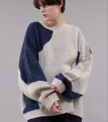 ONCILYMIX PATTERN SHAGGY KNIT 샤기 믹스 니트