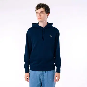 LACOSTE 네이비 후드 부착 후드티