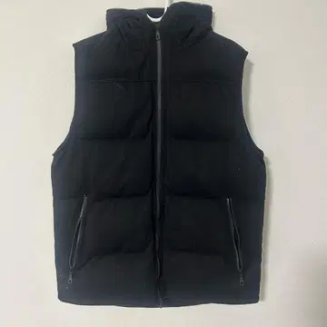 블랙 다운 베스트 L 사이즈 후드 부착
