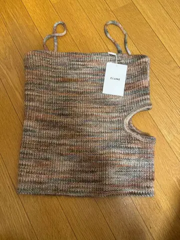 새상품 미사용 CLANE 오렌지 니트 탱크탑 사이즈 2
