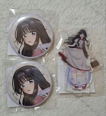 제비뽑기당 와구리 카오루코 아크릴 스탠드 캔뱃지 x 2