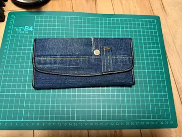 장지갑 롱 지갑 데님 원단 쿠라시키 데님 스트릿