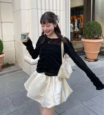 hinari 시어 플로키 개더 상의