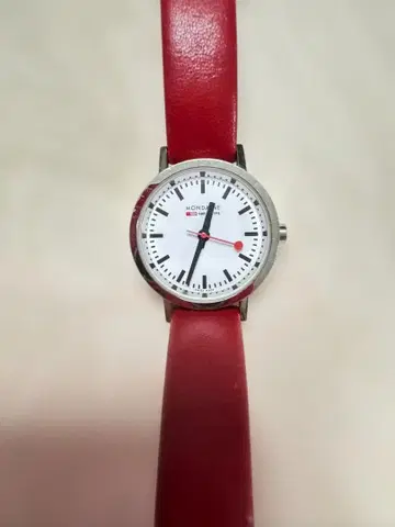 몬데인 스위스 레일웨이 워치 가죽 벨트