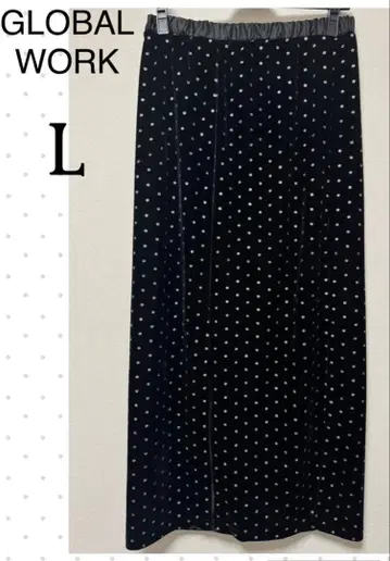 GLOBAL WORK * 글리터 벨로아 I 라인 스커트