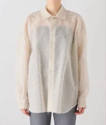 SEEALL 실크 오간자 오버 사이즈 셔츠