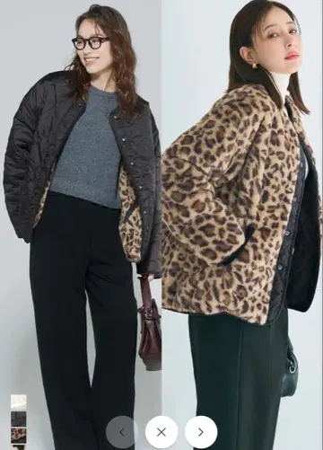 [ L 사이즈 ] coca 워셔블 리버서블 퀼팅 블루종 A 레오파드