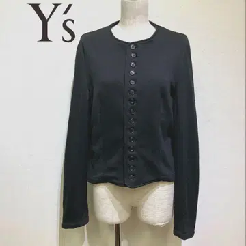 Y's 와이즈 블랙 노카라 자켓 가디건 일본제 페플럼